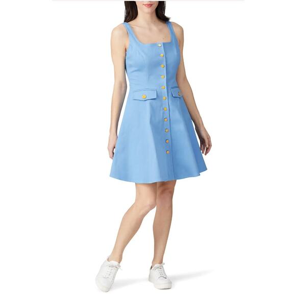 Color Me Courtney Alle Utility Dress Baby Blue Mini Size 4 - Picture 1 of 8
